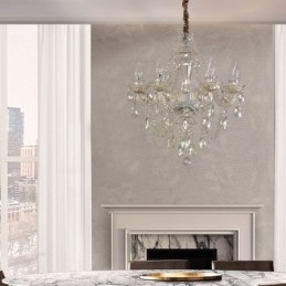 Kristallen kroonluchter Cognac plafondlamp Luxe Europees