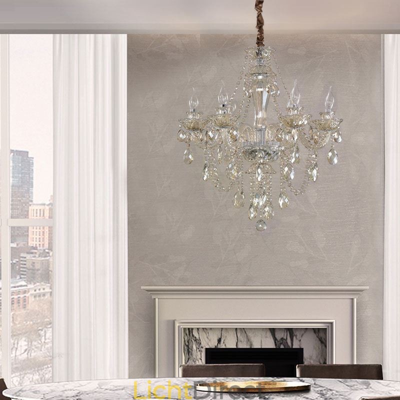 Kristallen kroonluchter Cognac plafondlamp Luxe Europees