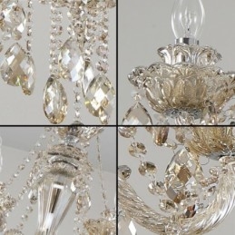 Kristallen kroonluchter Cognac plafondlamp Luxe Europees