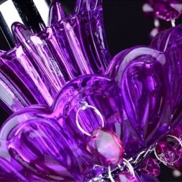 Elegante paarse kristallen plafondlamp Europese kroonluchter