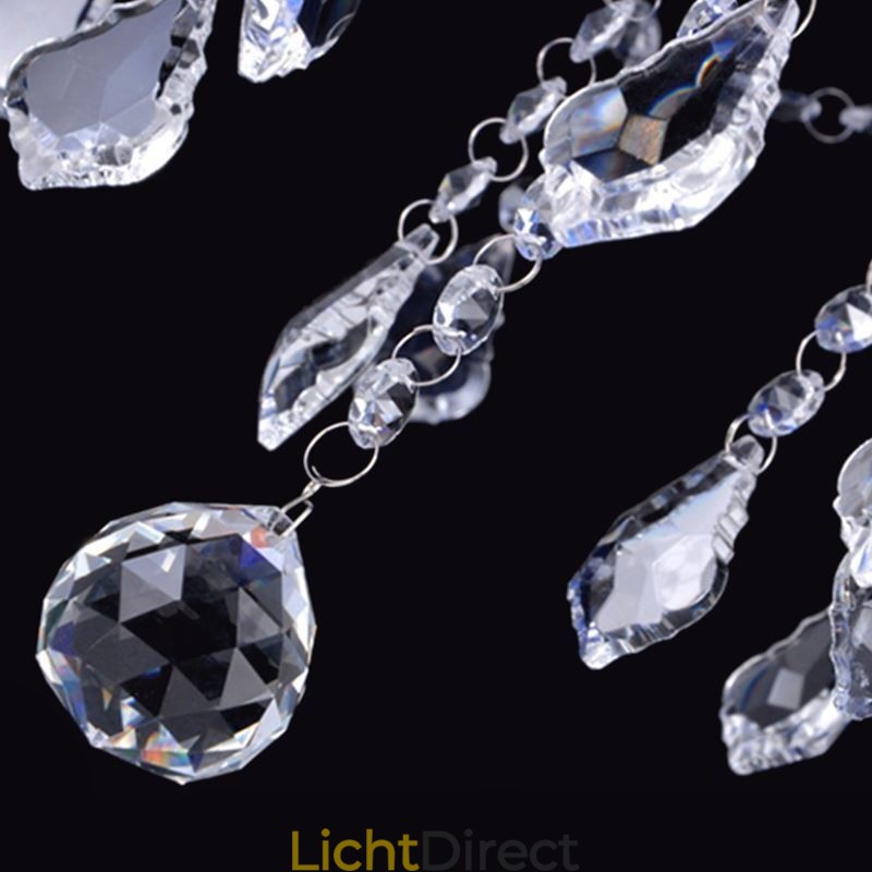 Elegante paarse kristallen plafondlamp Europese kroonluchter