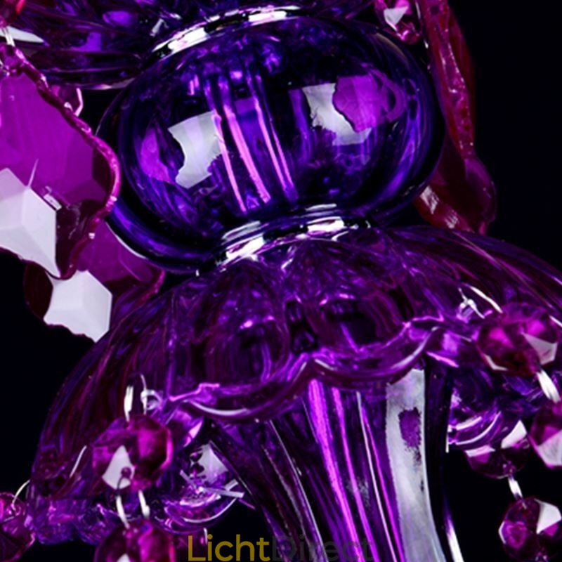 Elegante paarse kristallen plafondlamp Europese kroonluchter