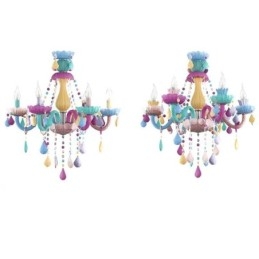 Europese kleurrijke kristallen kroonluchter Macaron hanglamp