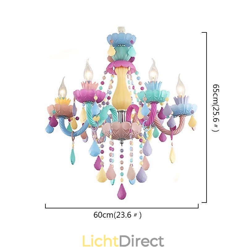 Europese kleurrijke kristallen kroonluchter Macaron hanglamp