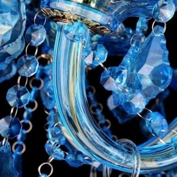Grote blauwe kristallen kroonluchter Europese hanglamp