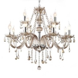 Grote kristallen kroonluchter cognac Europees plafondlamp