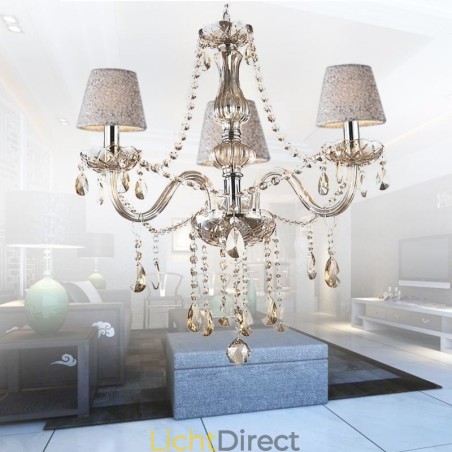 Klassieke Europese kristallen kroonluchter cognac hanglamp Klassieke Europese kristallen kroonluchter cognac hanglamp