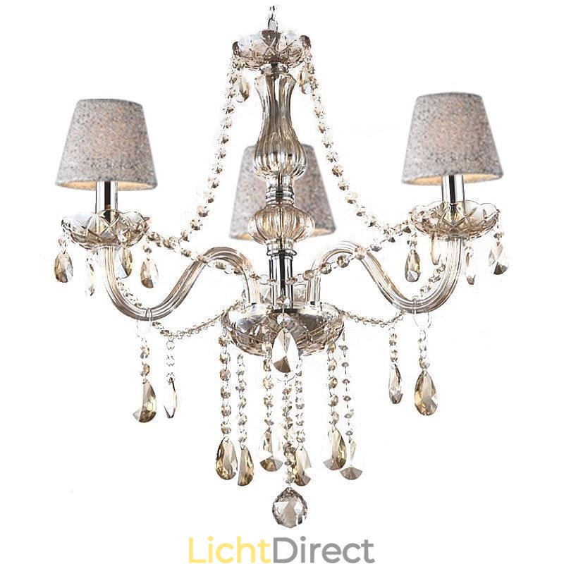 Klassieke Europese kristallen kroonluchter cognac hanglamp