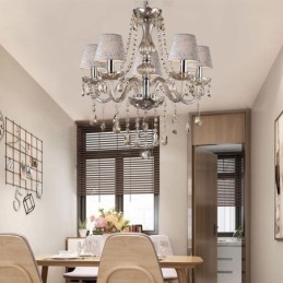 Klassieke Europese kristallen kroonluchter cognac hanglamp