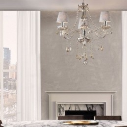 Klassieke Europese kristallen kroonluchter cognac hanglamp