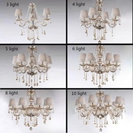 Klassieke Europese kristallen kroonluchter cognac hanglamp