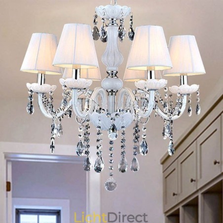 Europese kristallen kroonluchter Unieke witte jade hanglamp Europese kristallen kroonluchter Unieke witte jade hanglamp