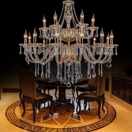 Luxe Kristallen Kroonluchter Gouden Europese Schroefarm Plafondlamp Luxe Kristallen Kroonluchter Gouden Europese Schroefarm Plafondlamp