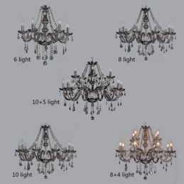 Elegante kristallen kroonluchter Europese stijl glazen hanglamp