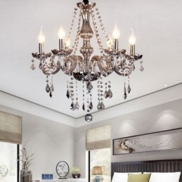 Elegante kristallen kroonluchter Europese stijl glazen hanglamp