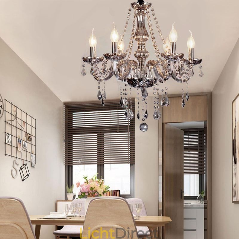 Elegante kristallen kroonluchter Europese stijl glazen hanglamp
