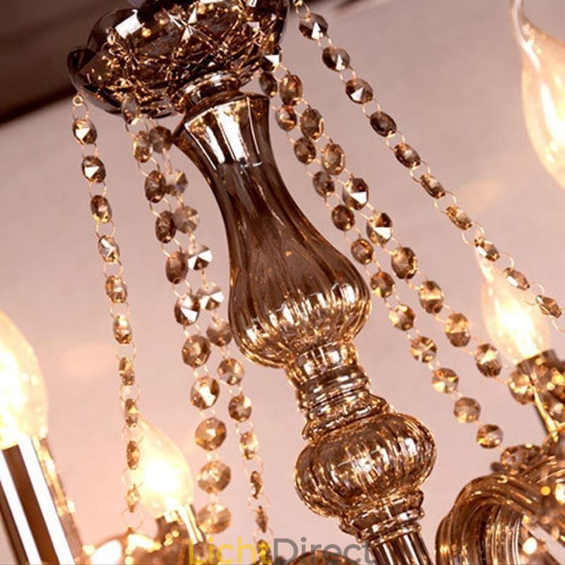 Elegante kristallen kroonluchter Europese stijl glazen hanglamp