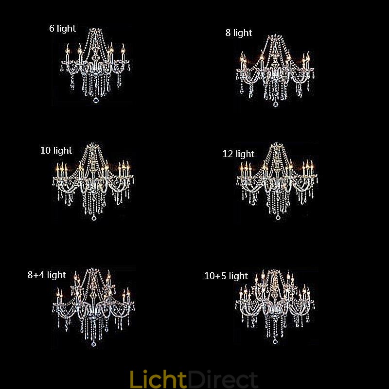 Grote Europese Kristallen Kroonluchter Transparante Plafondlamp