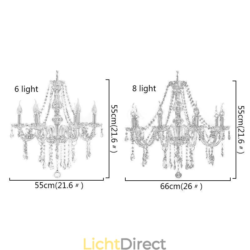 Grote Europese Kristallen Kroonluchter Transparante Plafondlamp