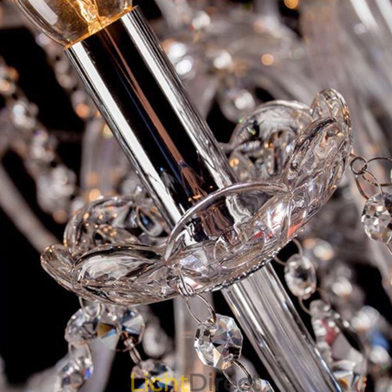 Grote Europese Kristallen Kroonluchter Transparante Plafondlamp