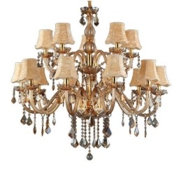 Grote luxe kristallen kroonluchter Europese amber plafondlamp