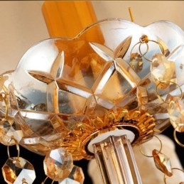 Europese kristallen kroonluchter elegante amberkleurige hanglamp