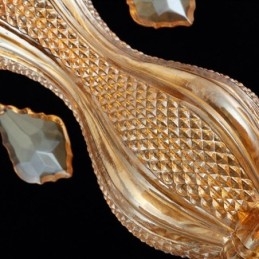 Europese kristallen kroonluchter elegante amberkleurige hanglamp