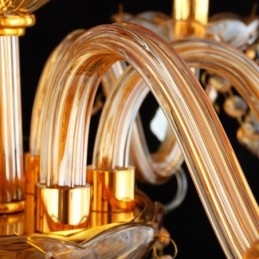 Europese kristallen kroonluchter elegante amberkleurige hanglamp