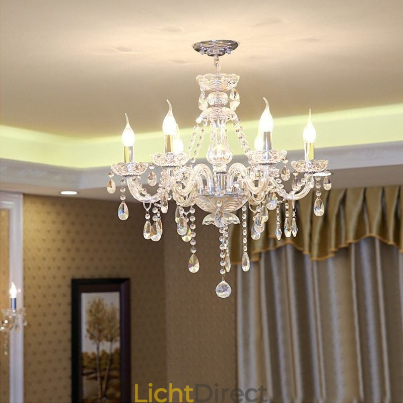 Moderne kristallen kroonluchter Europese transparante hanglamp