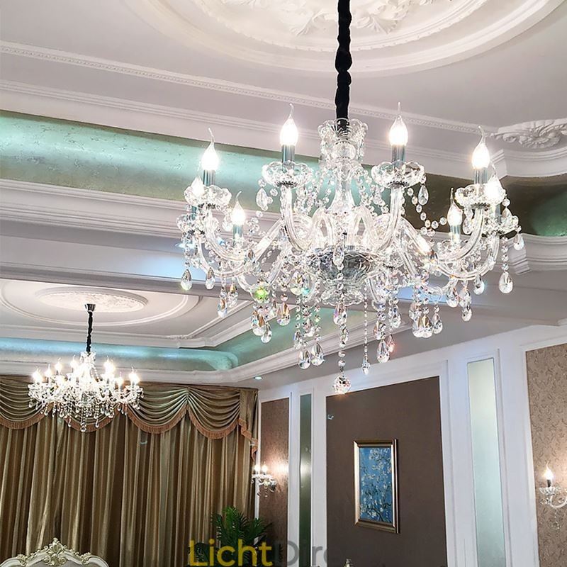 Moderne kristallen kroonluchter Europese transparante hanglamp