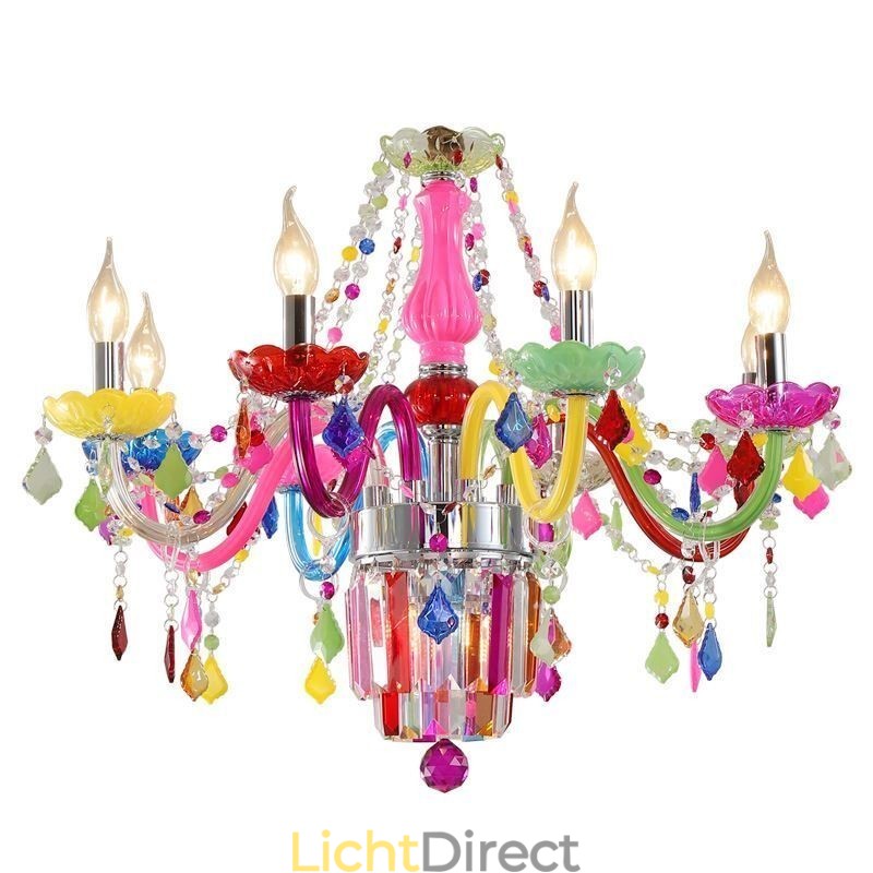 Kleurrijke kristallen kroonluchter Europese unieke hanglamp