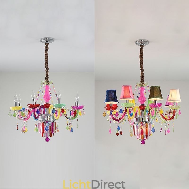 Kleurrijke kristallen kroonluchter Europese unieke hanglamp