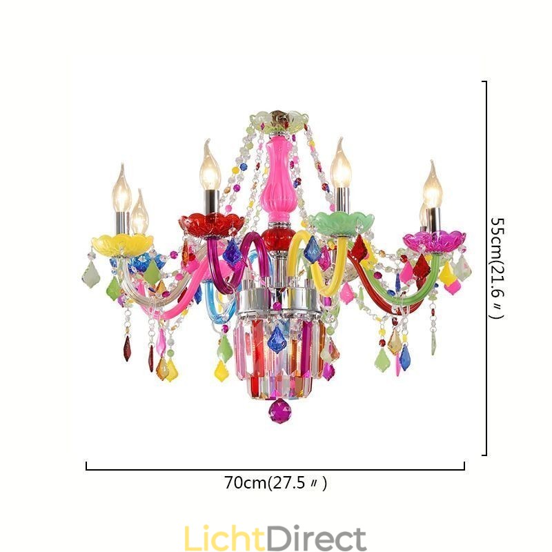 Kleurrijke kristallen kroonluchter Europese unieke hanglamp