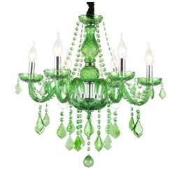 Unieke kristallen kroonluchter Europese stijl grasgroene hanglamp