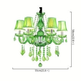 Unieke kristallen kroonluchter Europese stijl grasgroene hanglamp