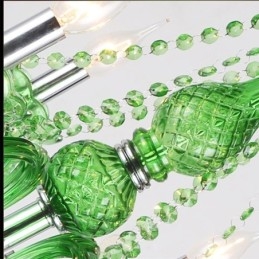 Unieke kristallen kroonluchter Europese stijl grasgroene hanglamp