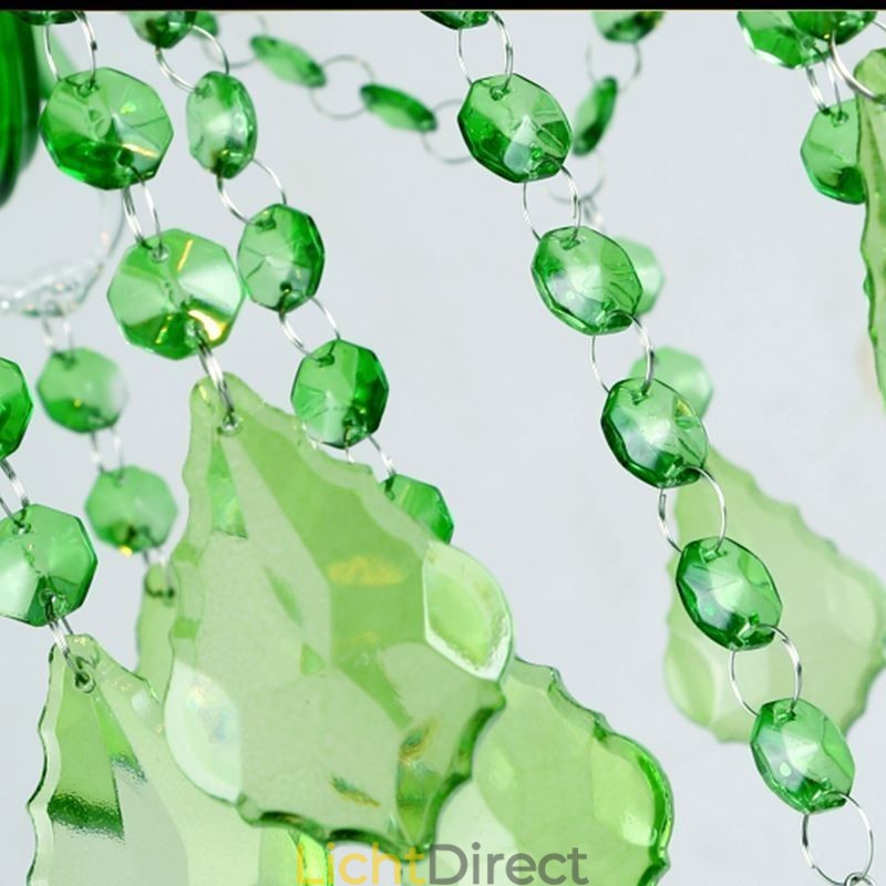 Unieke kristallen kroonluchter Europese stijl grasgroene hanglamp