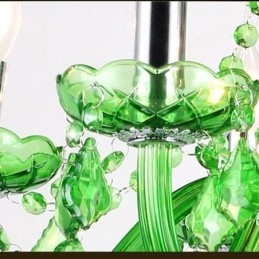 Unieke kristallen kroonluchter Europese stijl grasgroene hanglamp