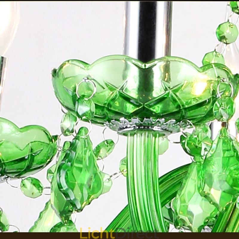 Unieke kristallen kroonluchter Europese stijl grasgroene hanglamp