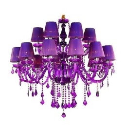 Europese stijl kristallen kroonluchter paarse hanglamp