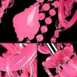 Europese stijl kristallen kroonluchter roze hanglamp romantisch