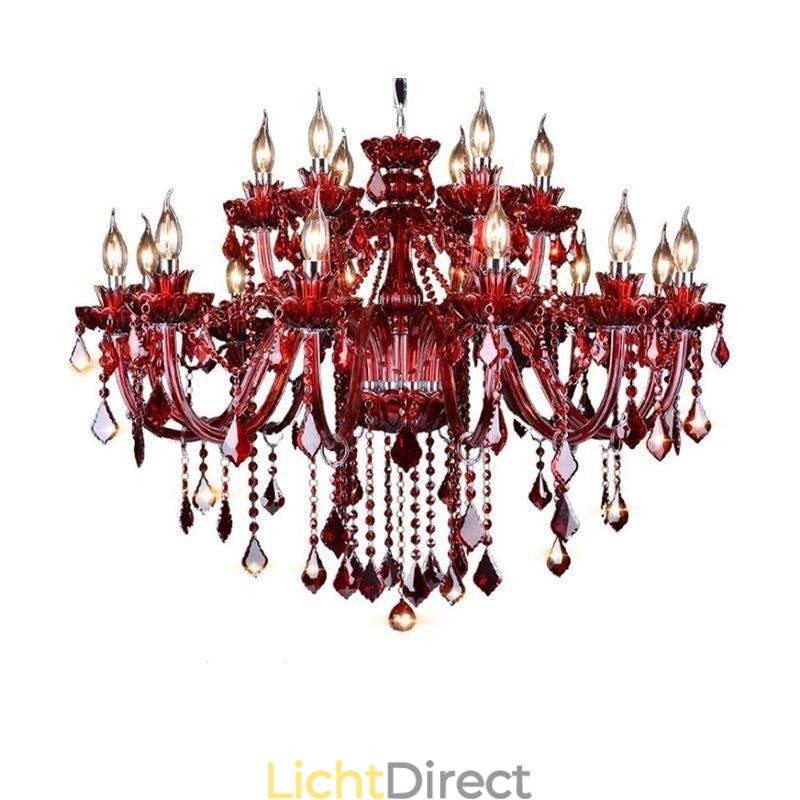 Europese kristallen kroonluchter rode kleur hanglamp