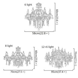 Europese kristallen kroonluchter rode kleur hanglamp