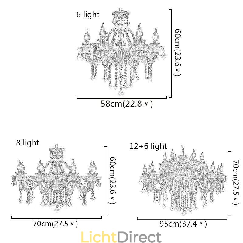 Europese kristallen kroonluchter rode kleur hanglamp