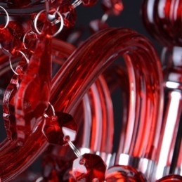 Europese kristallen kroonluchter rode kleur hanglamp