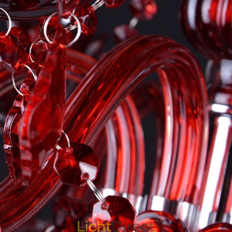 Europese kristallen kroonluchter rode kleur hanglamp