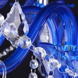 Europese stijl kristallen kroonluchter blauwe kristallen glazen hanglamp