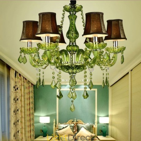 Europese stijl kristallen kroonluchter unieke groene hanglamp Europese stijl kristallen kroonluchter unieke groene hanglamp