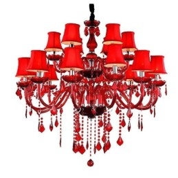Kristallen kroonluchter Europese rode kleur hanglamp