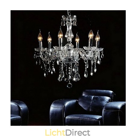 Elegante kristallen kroonluchter met 6 lampen Elegante kristallen kroonluchter met 6 lampen
